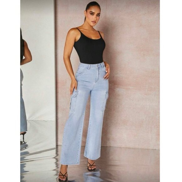 SHEIN Black Ribbed Low Back Thong Bodysuit Women’s Size Small EUC - Picture 4 of 7